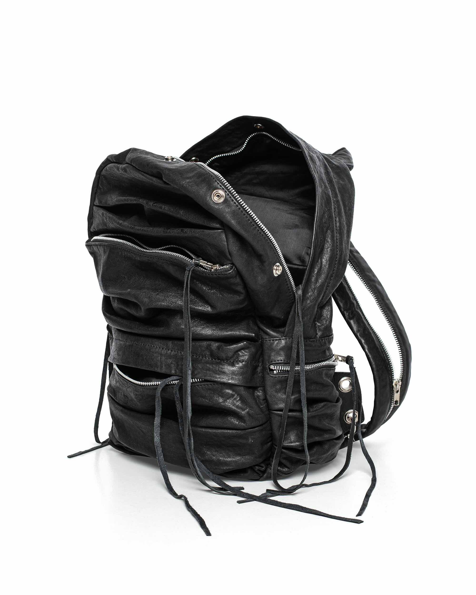 black and white leather backpack bag Split Strap Leather Backpack – Racer Worldwide