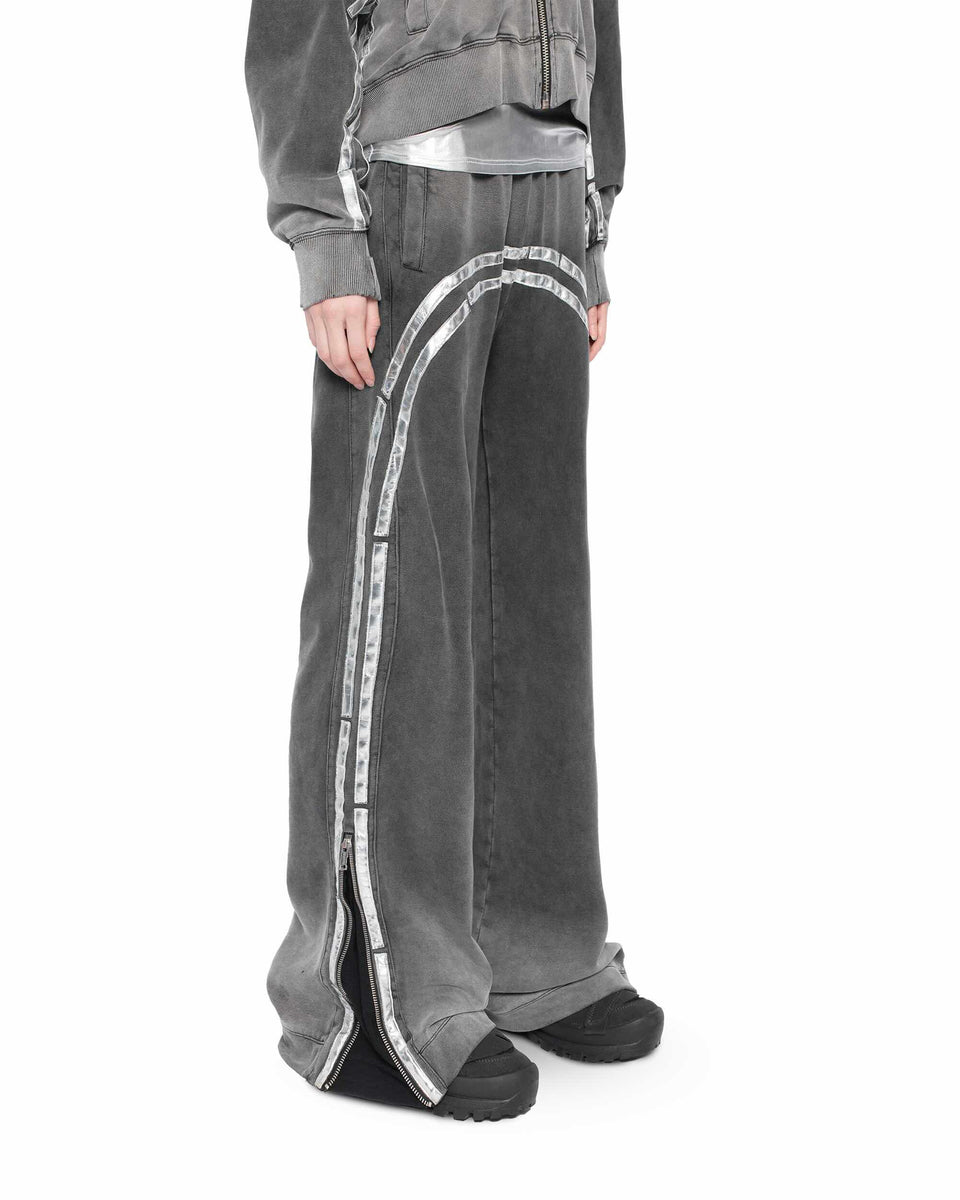 【MODERNIF】1+1 wide sweatpants ZW X GW Wide Leg Sweatpants With Side Panel - BLACK