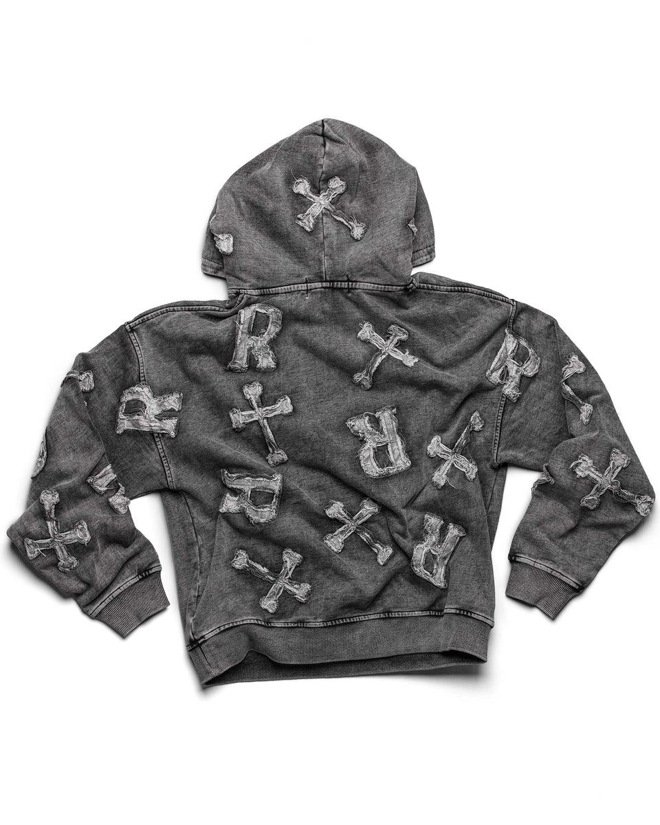 パーカー・フーディ [LAN ARCHIVE_official][0025] Pigment Patch Logo Crop Hoodie V3-