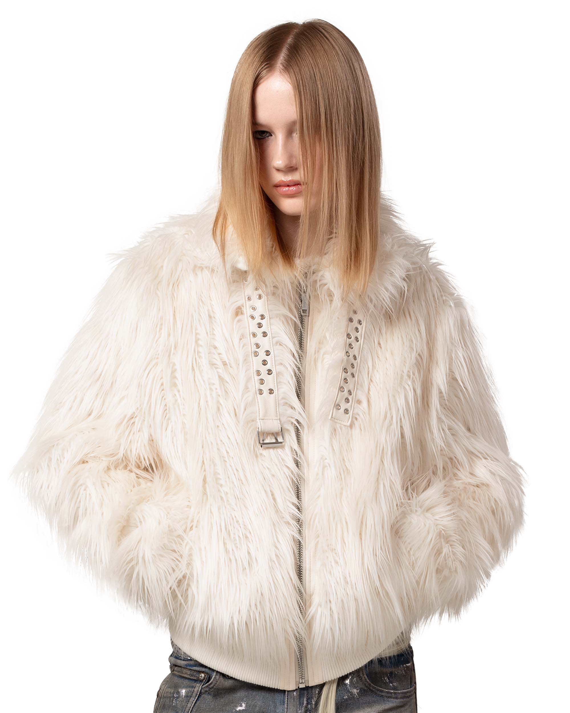 Tundra White Fur Bomber – Racer Worldwide