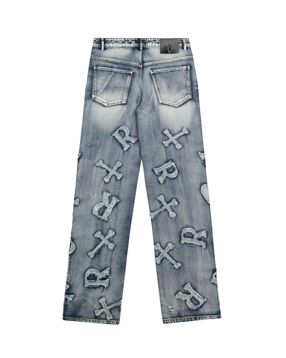 Washed Ice Patch Jeans – Racer Worldwide