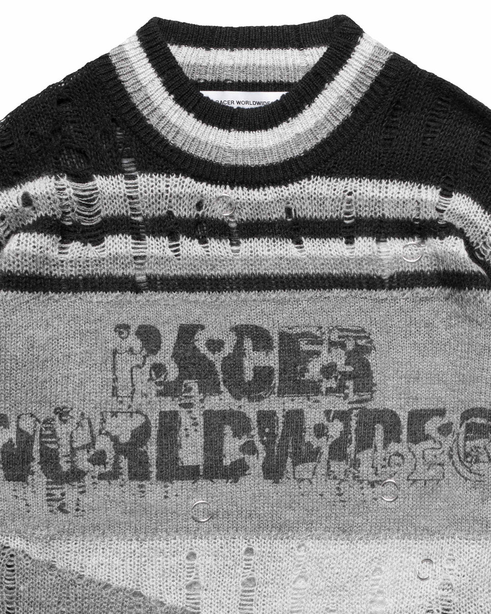 Black Distressed Knit Sweater – Racer Worldwide