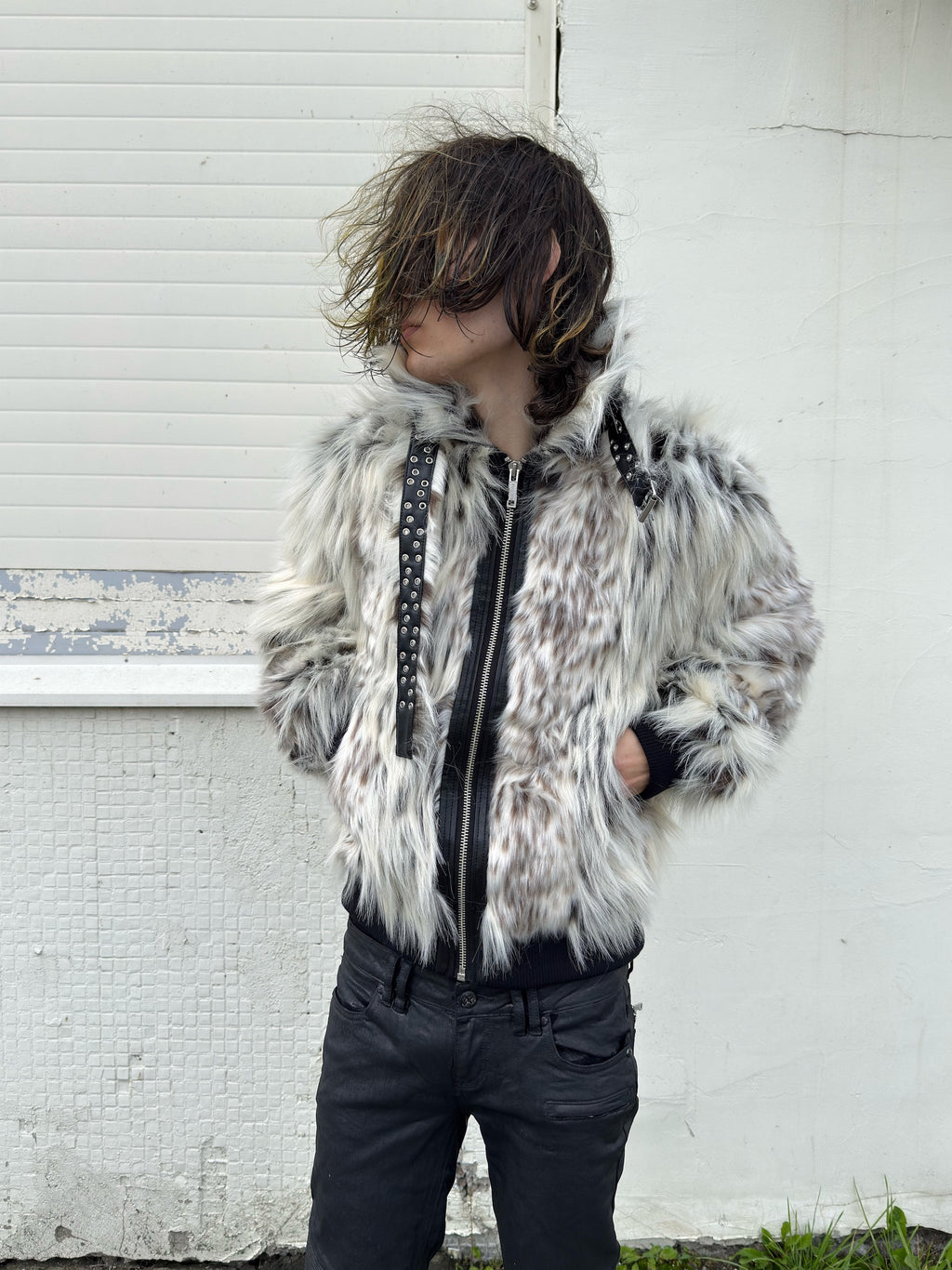 Snow Lynx Fur Bomber
