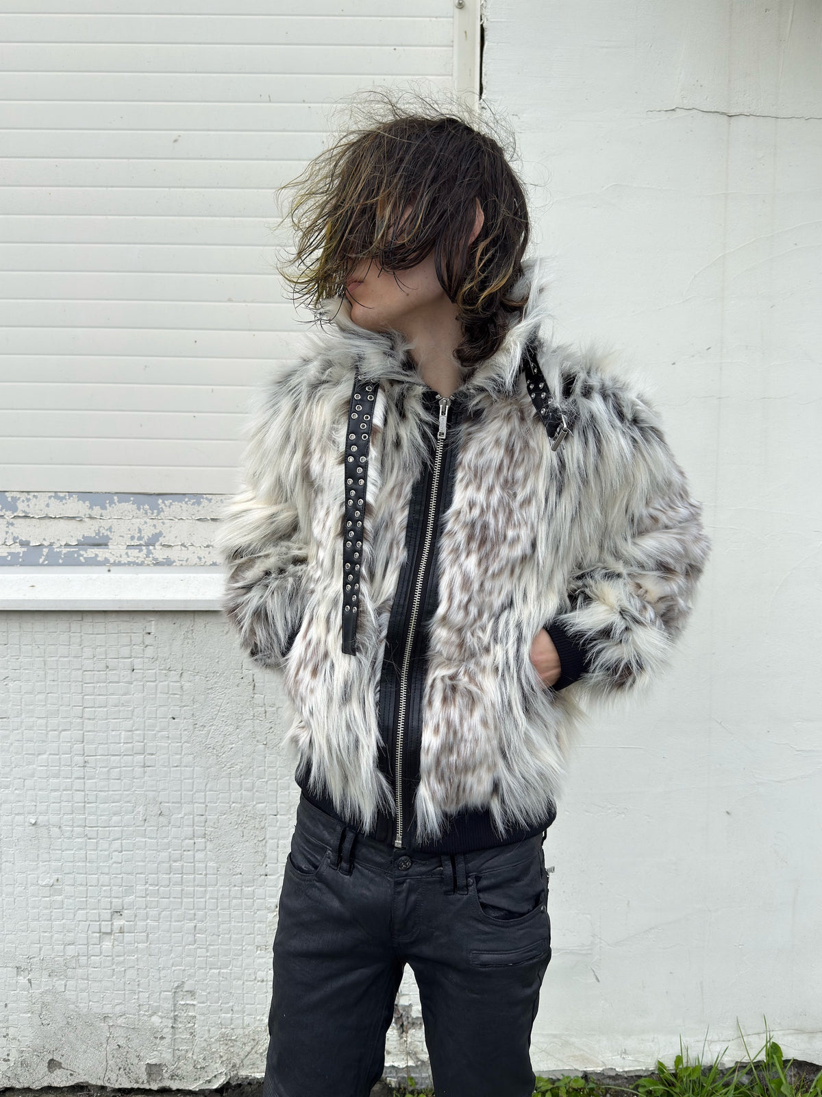 Snow Lynx Fur Bomber