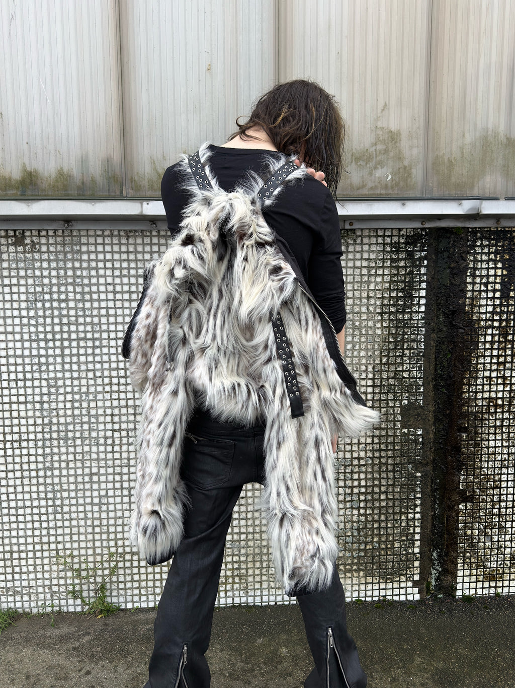Snow Lynx Fur Bomber