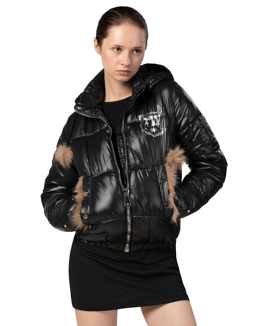 Slim Furry Puffer Jacket