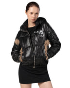 Slim Furry Puffer Jacket