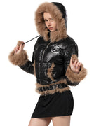 Slim Furry Puffer Jacket