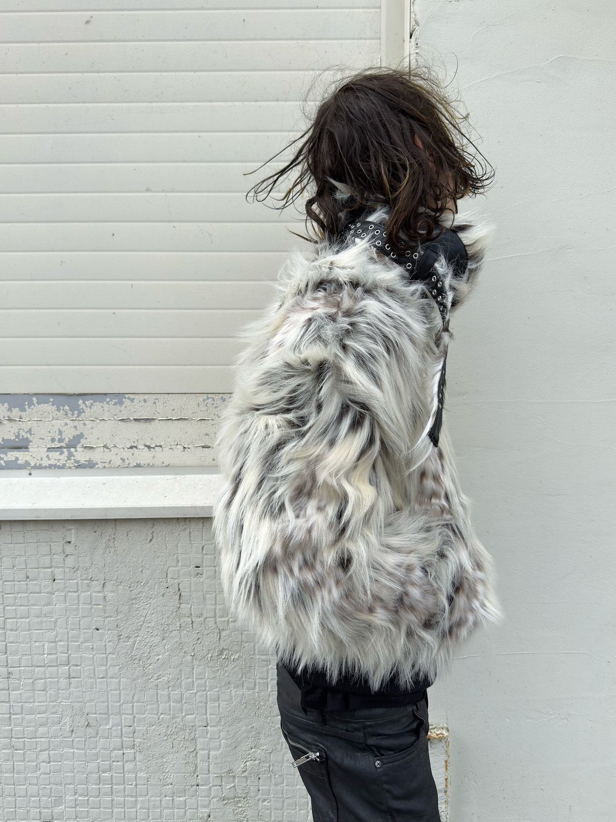 Snow Lynx Fur Bomber
