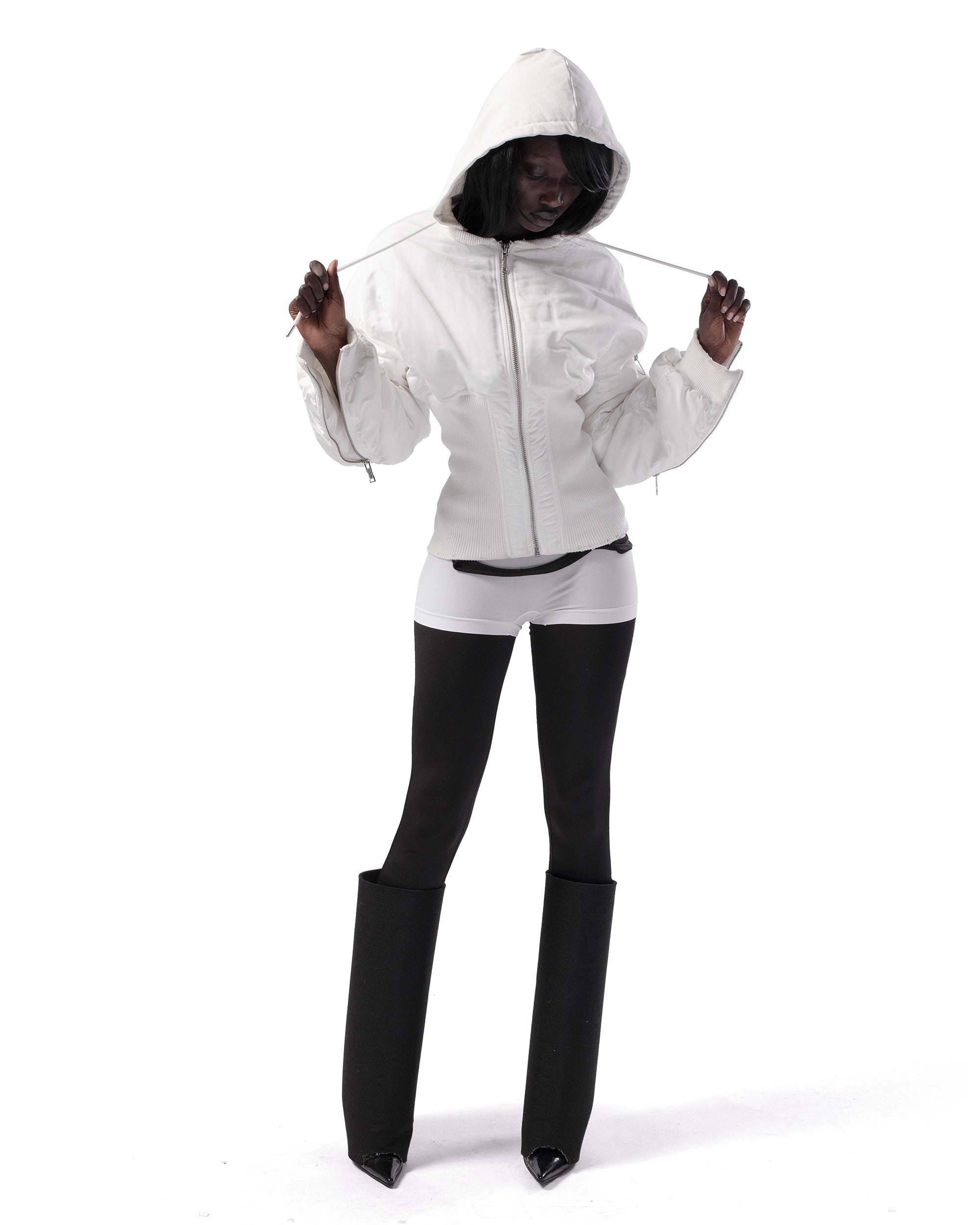 White Fitted Bomber