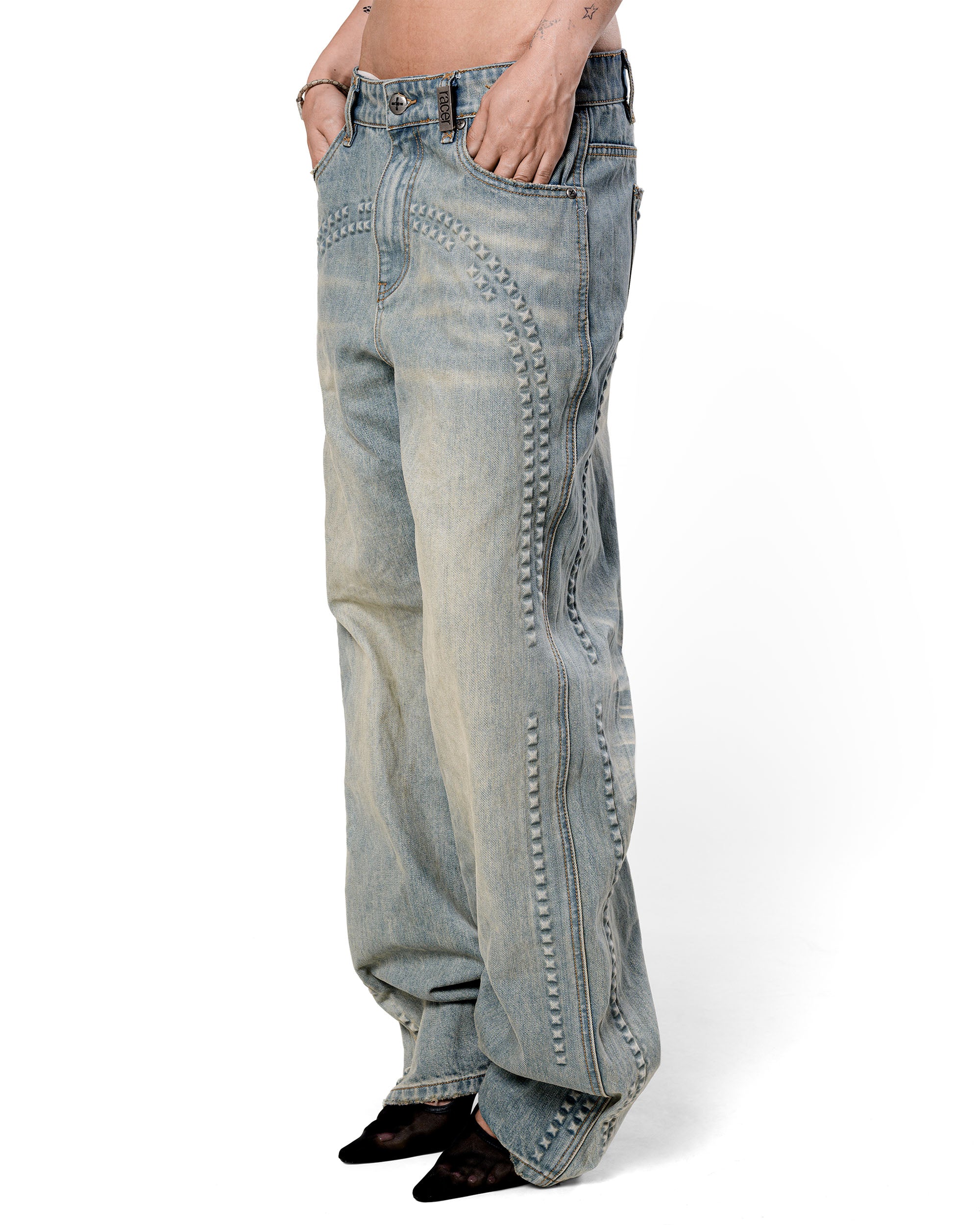 Pyramid Embossed Denim – Racer Worldwide