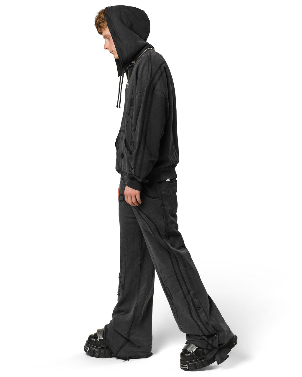 Dark Faded Track Hoodie
