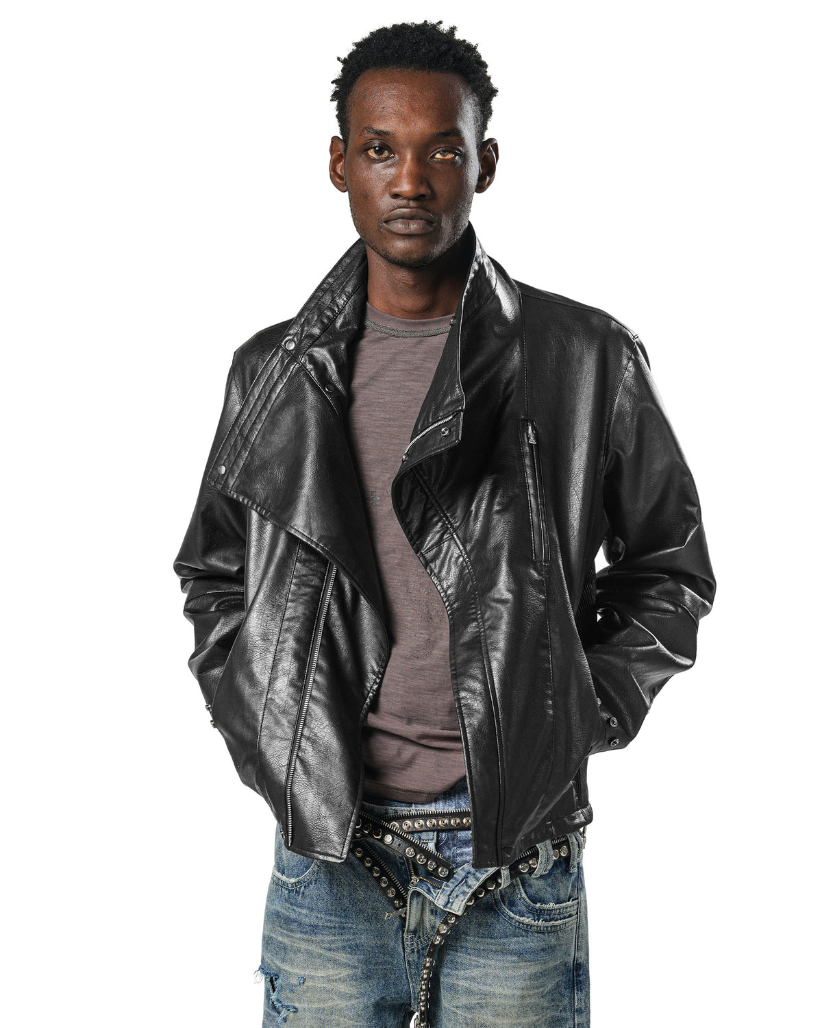 Black Asymmetrical Moto Jacket