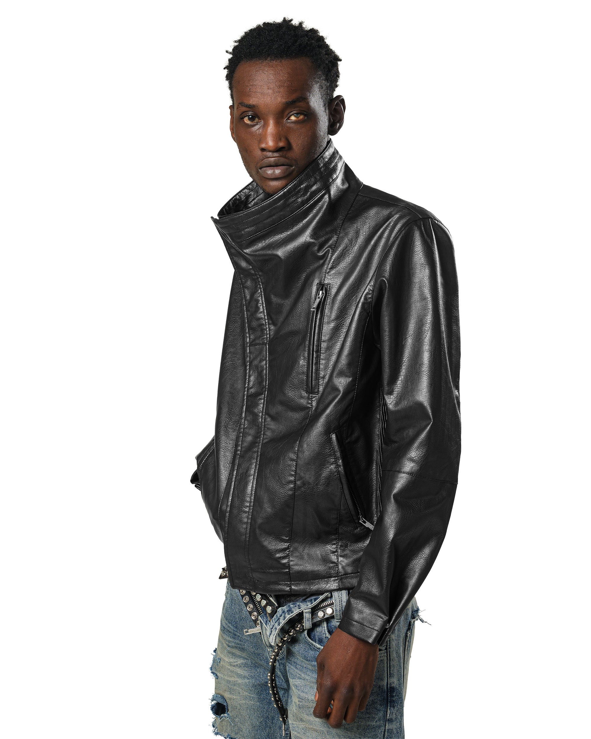 Black Asymmetrical Moto Jacket
