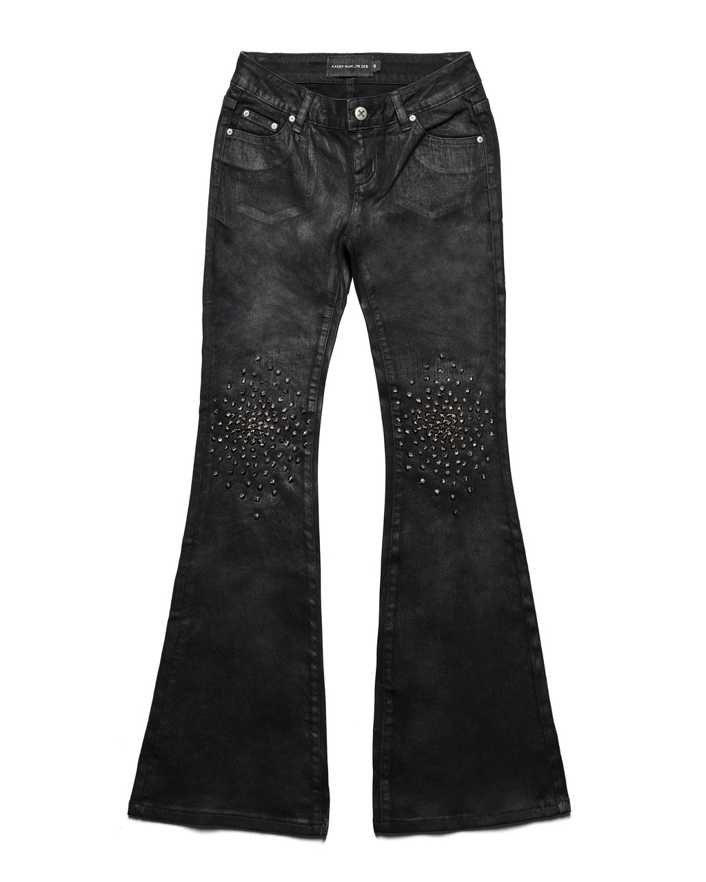 Black Waxed Spike Denim