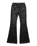 Black Waxed Spike Denim