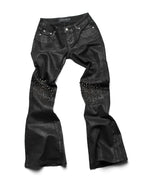 Black Waxed Spike Denim
