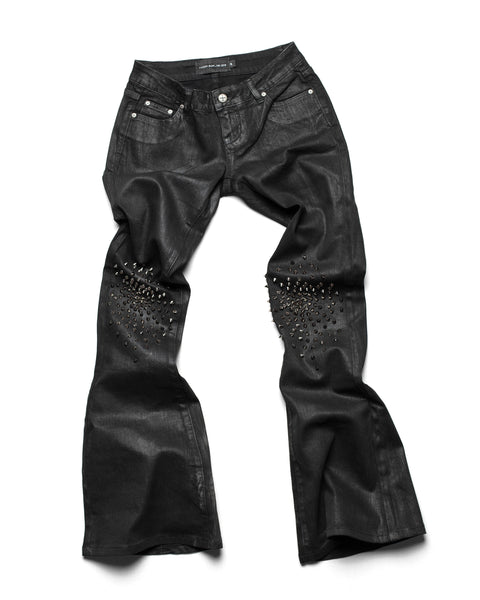 パンツ tuff black flare studs denim swag yoko BlackSpikeJeansFL3FF_grande.