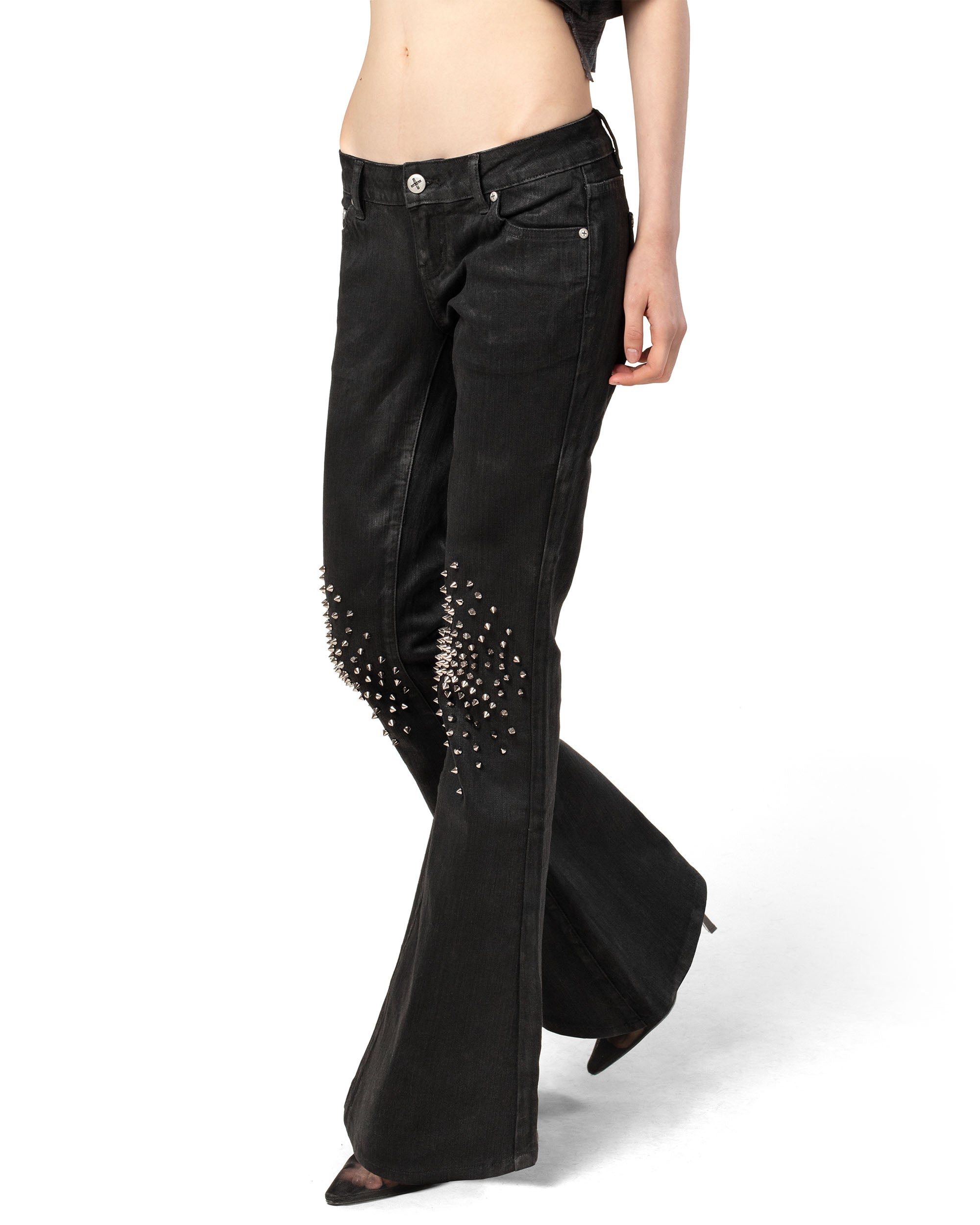 Black Waxed Spike Denim – Racer Worldwide