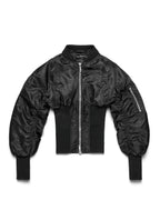 Black Fitted Fur Bomber