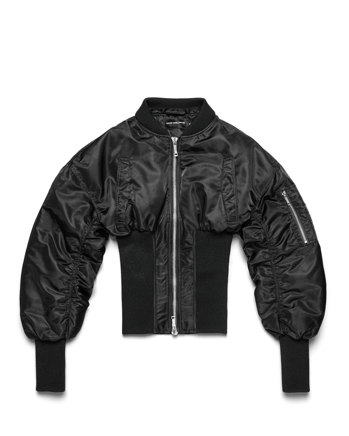 Black Fitted Fur Bomber