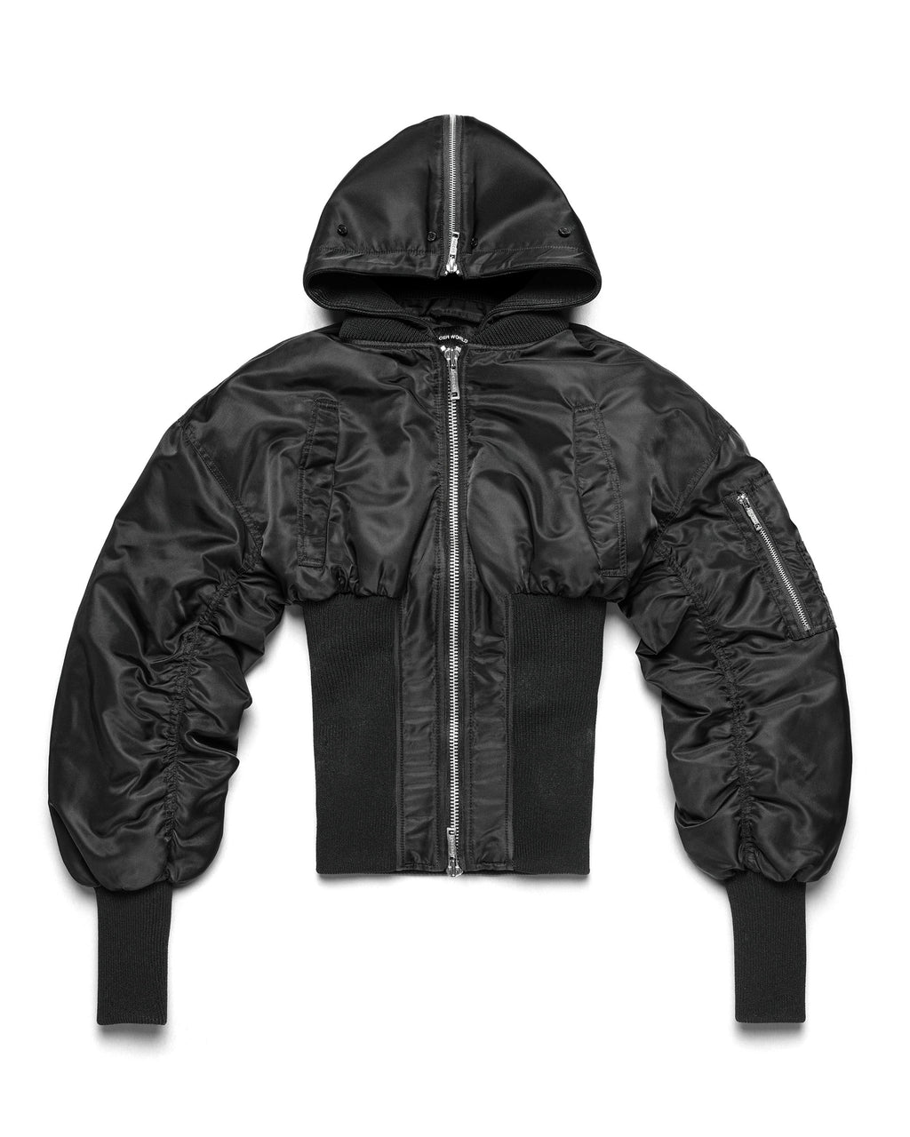 Black Fitted Fur Bomber