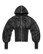 Black Fitted Fur Bomber
