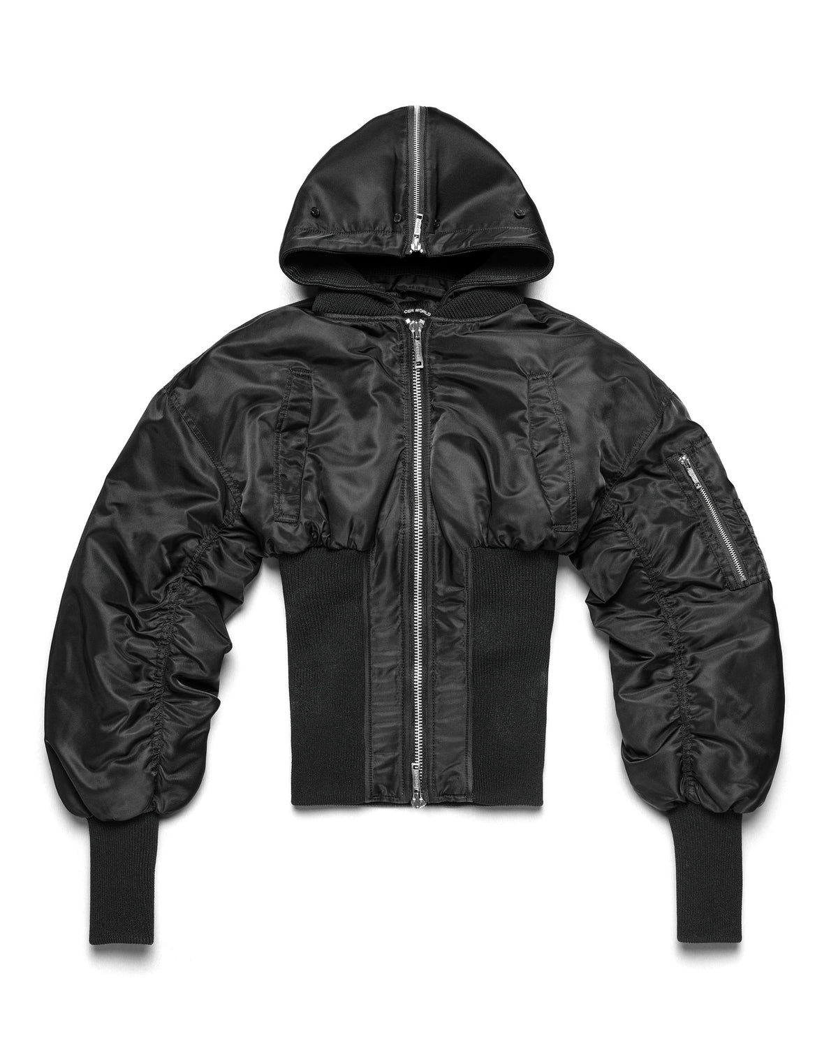 Black Fitted Fur Bomber