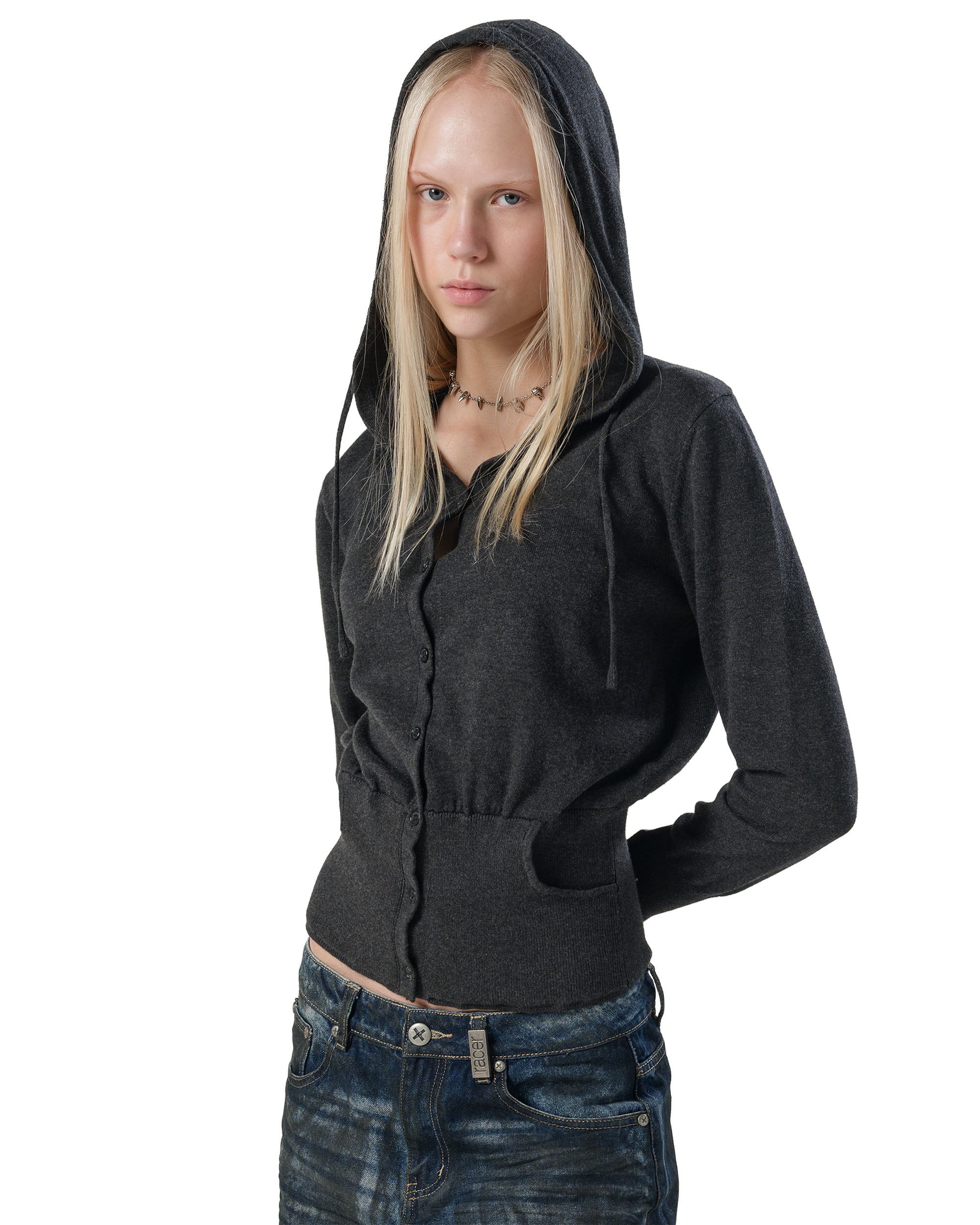 Fitted Knit Hoodie