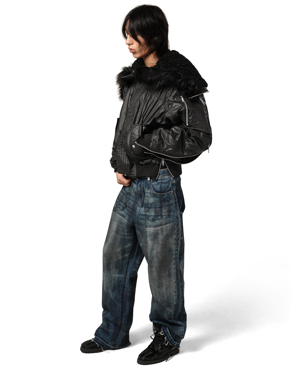 Black Waxed Aviator Bomber