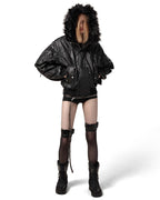 Black Waxed Aviator Bomber