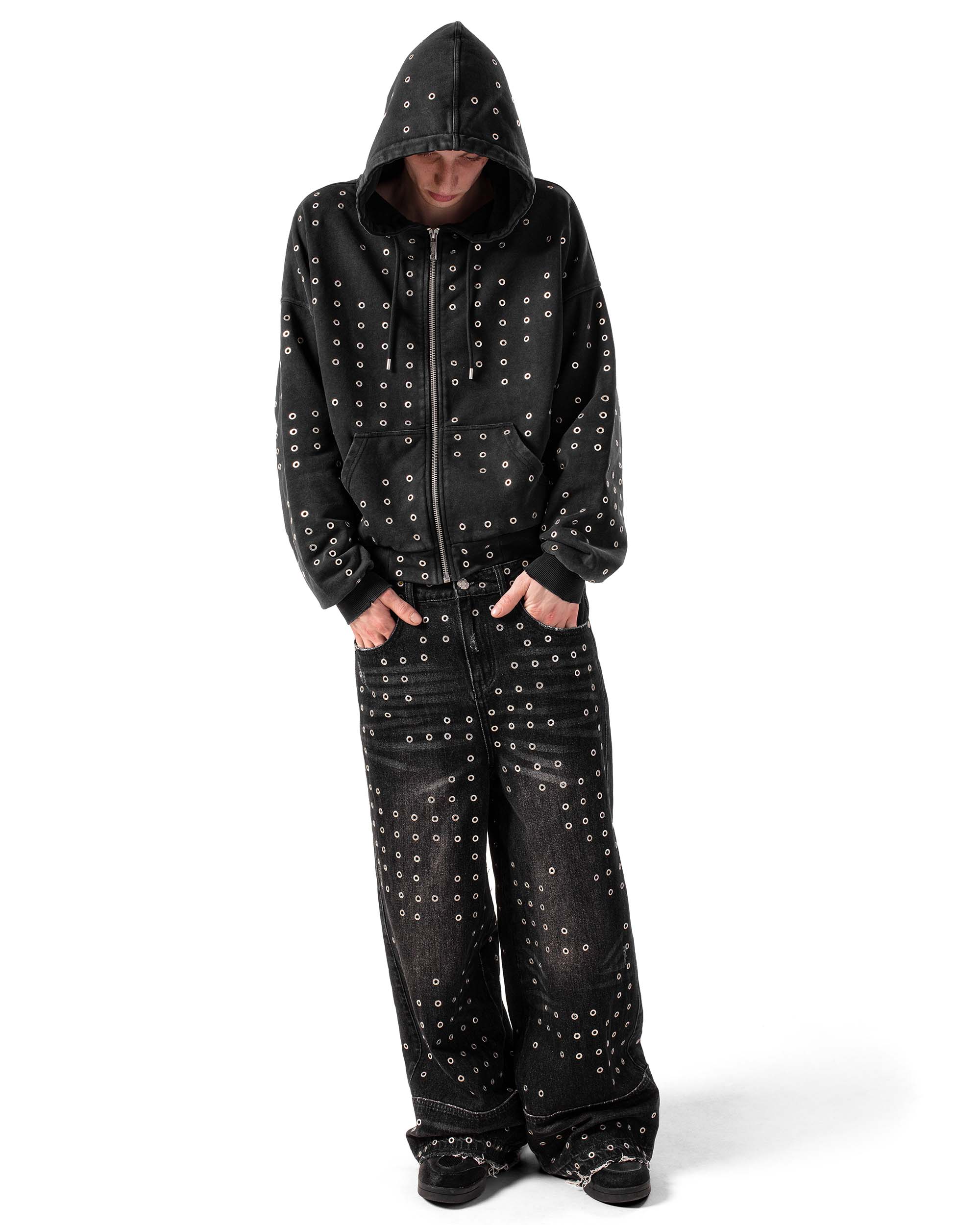 トップス M TO R BIG EYELET STUCK HOODIE 38 BIG EYELET STUCK HOODIE 【M TO R】 BIG EYELET STUCK HOODIE 【M TO