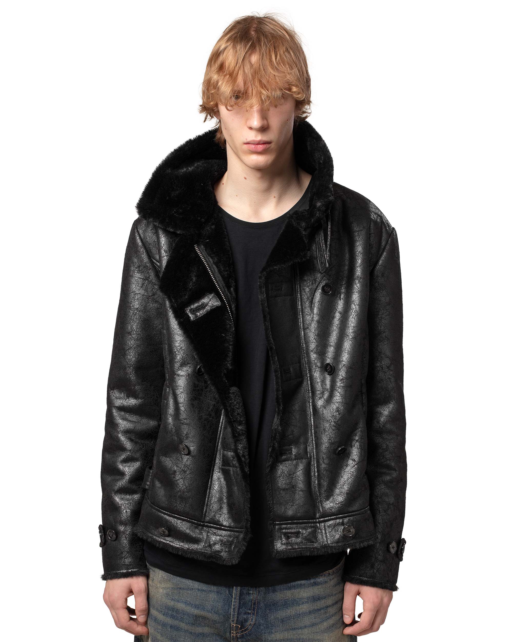 ジャケット・アウター racer Worldwide BLACK SHEEPSKIN JACKET Black Sheepskin Jacket – Racer Worldwide