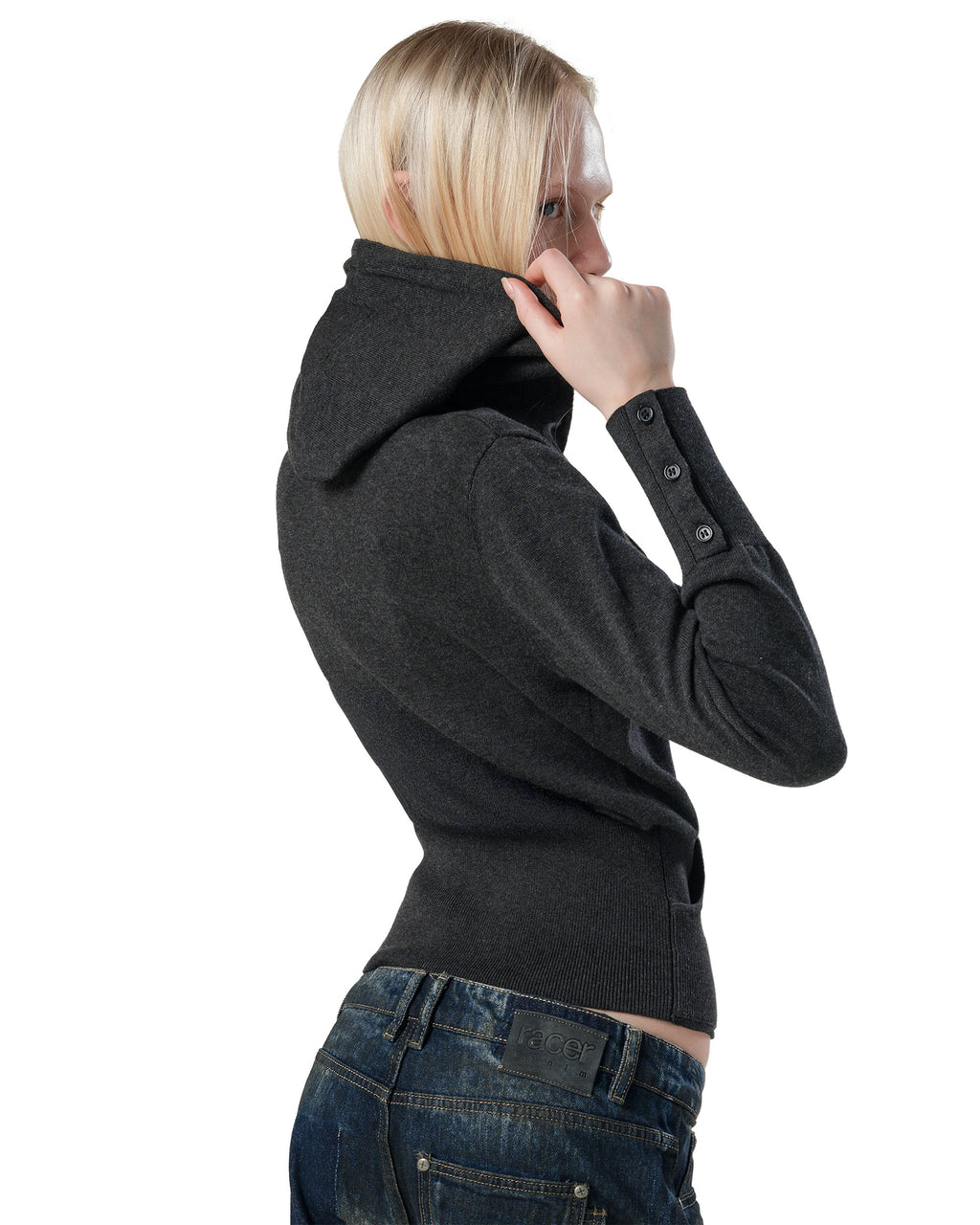 Fitted Knit Hoodie