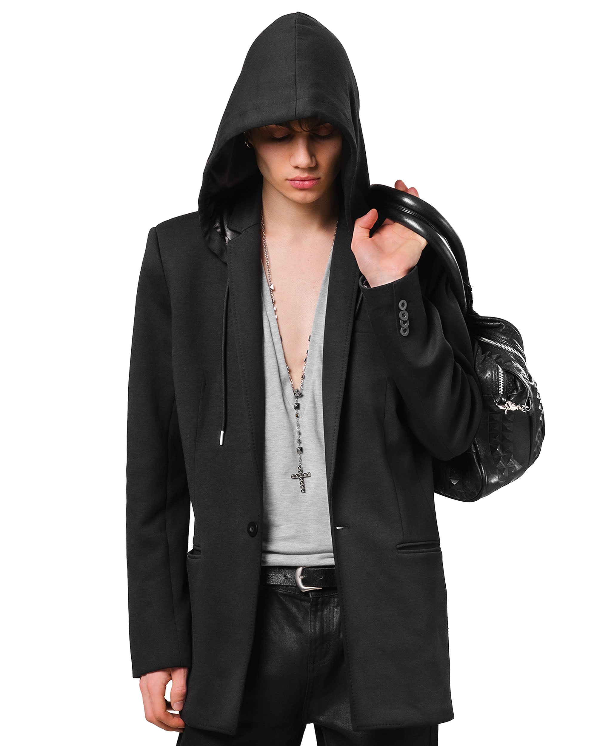 Hooded Jersey Blazer Jacket