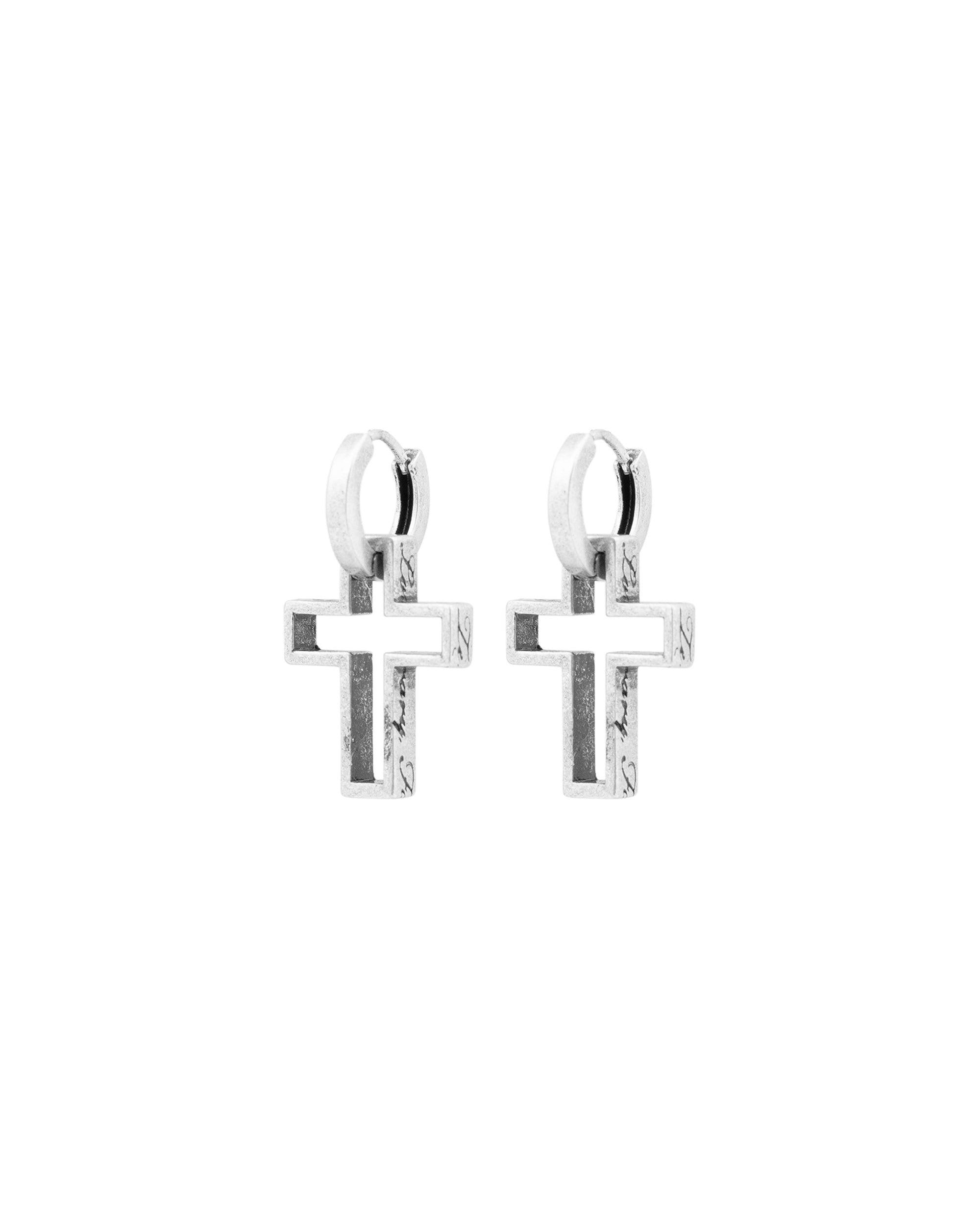 3D Cross 925 Silver Earrings