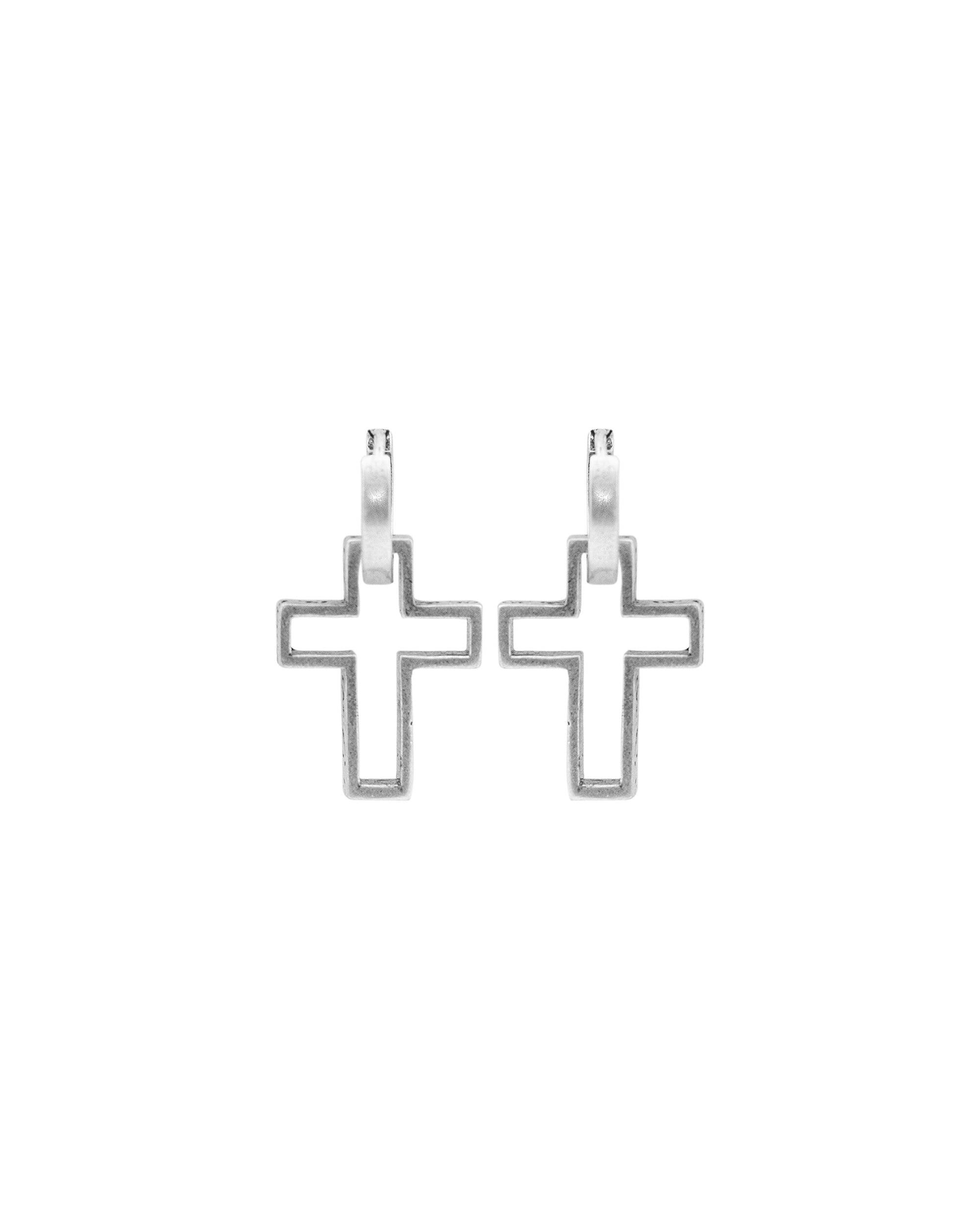 3D Cross 925 Silver Earrings