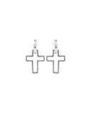 3D Cross 925 Silver Earrings