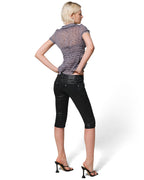 Waxed Denim Curve Capri