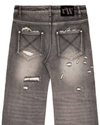 Black Distressed Denim Jeans