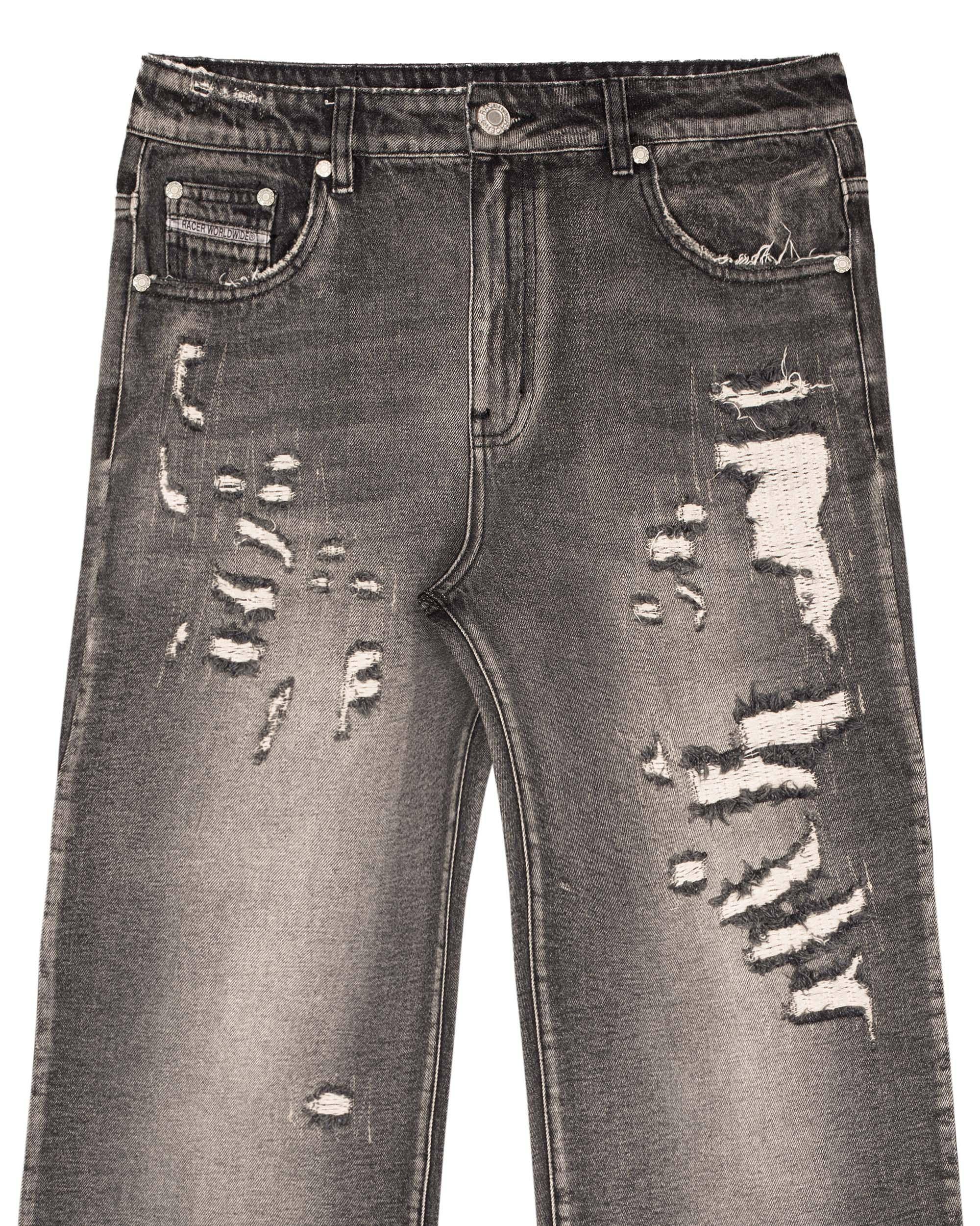 Black Distressed Denim Jeans