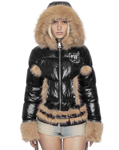 Slim Furry Puffer Jacket – Racer Worldwide