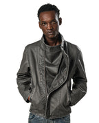 Faded Asymmetrical Moto Jacket