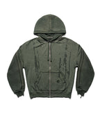 Green Faded Track Hoodie