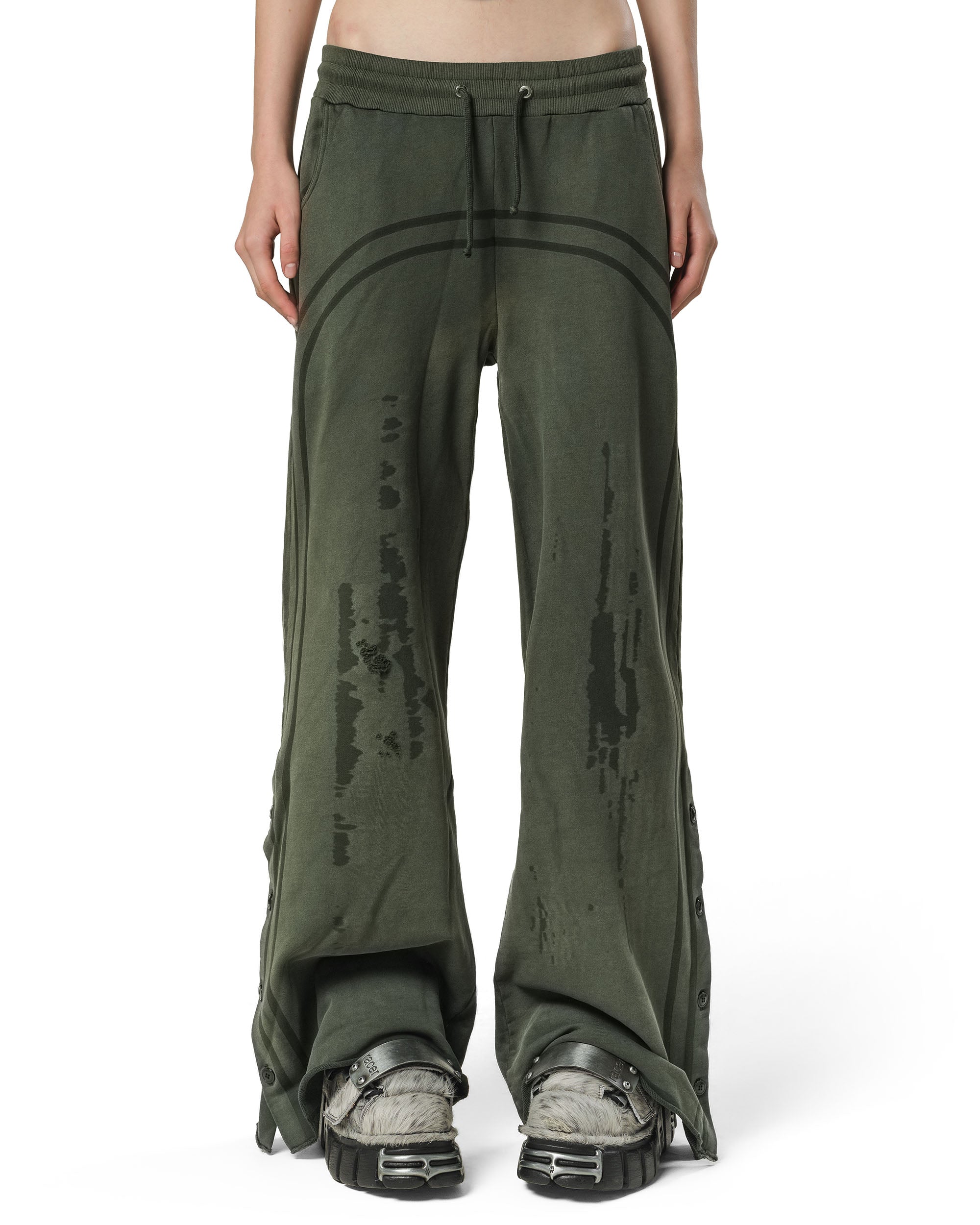 Green Faded Track Sweatpants
