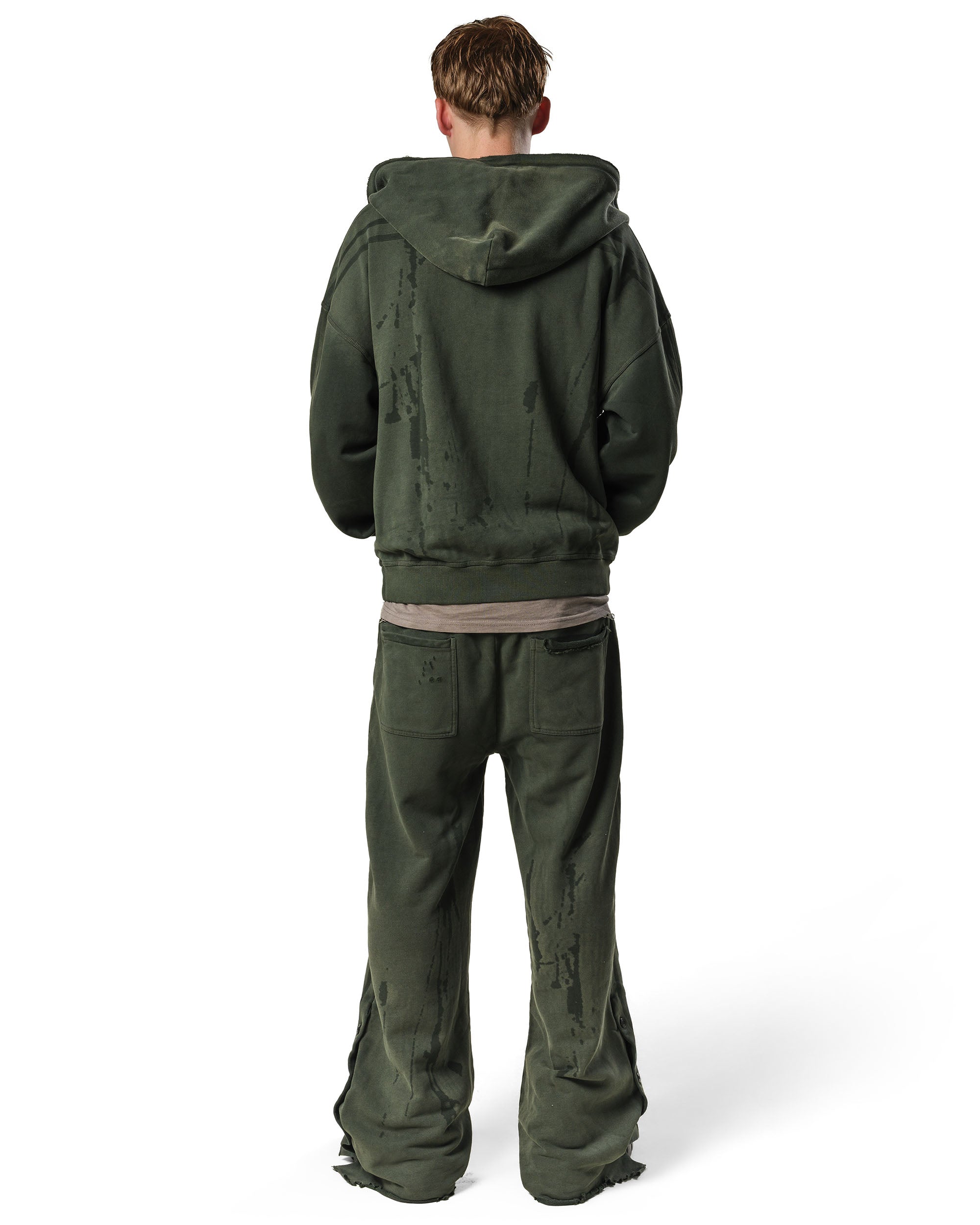 Green Faded Track Hoodie
