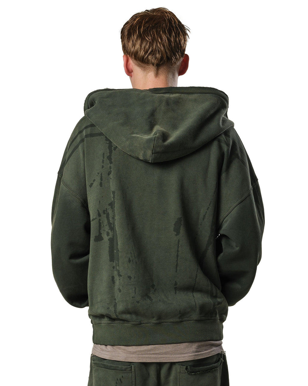 Green Faded Track Hoodie