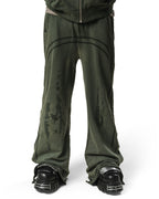 Green Faded Track Sweatpants