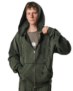 Green Faded Track Hoodie