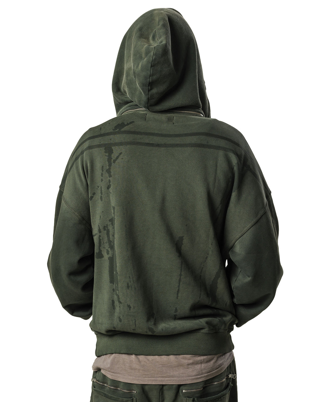 Green Faded Track Hoodie